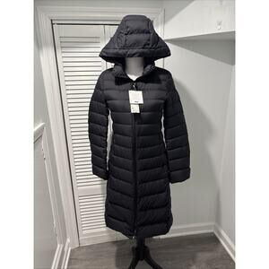 Uniqlo Women's Ultra Light Down Hooded Long Puffer Coat Jacket XXS NWT BLACK